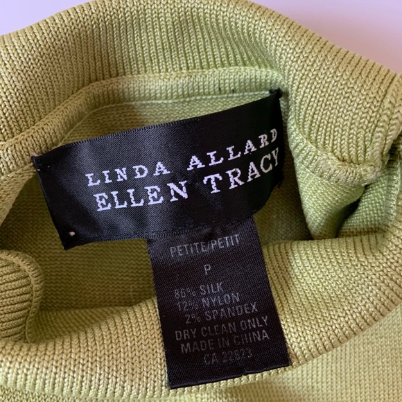 Pastel Green Mock Neck Tank by Linda Allard Ellen Tracy -86% SILK - Picture 2 of 3